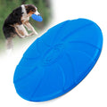 Blue Bone Stamped Frisbee Natural Rubber 8 Inch Dog Toy for Fetching & Chewing