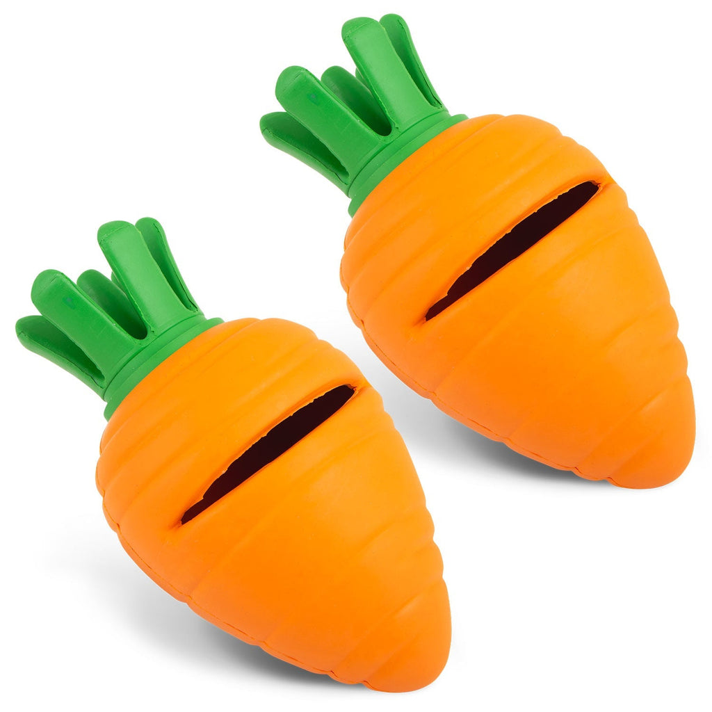 Carrot Natural Rubber Treat Dispensing Dental Dog Chew Toy with Slit