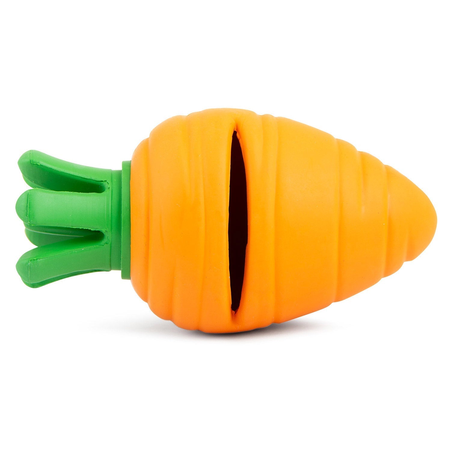 Carrot Natural Rubber Treat Dispensing Dental Dog Chew Toy with Slit