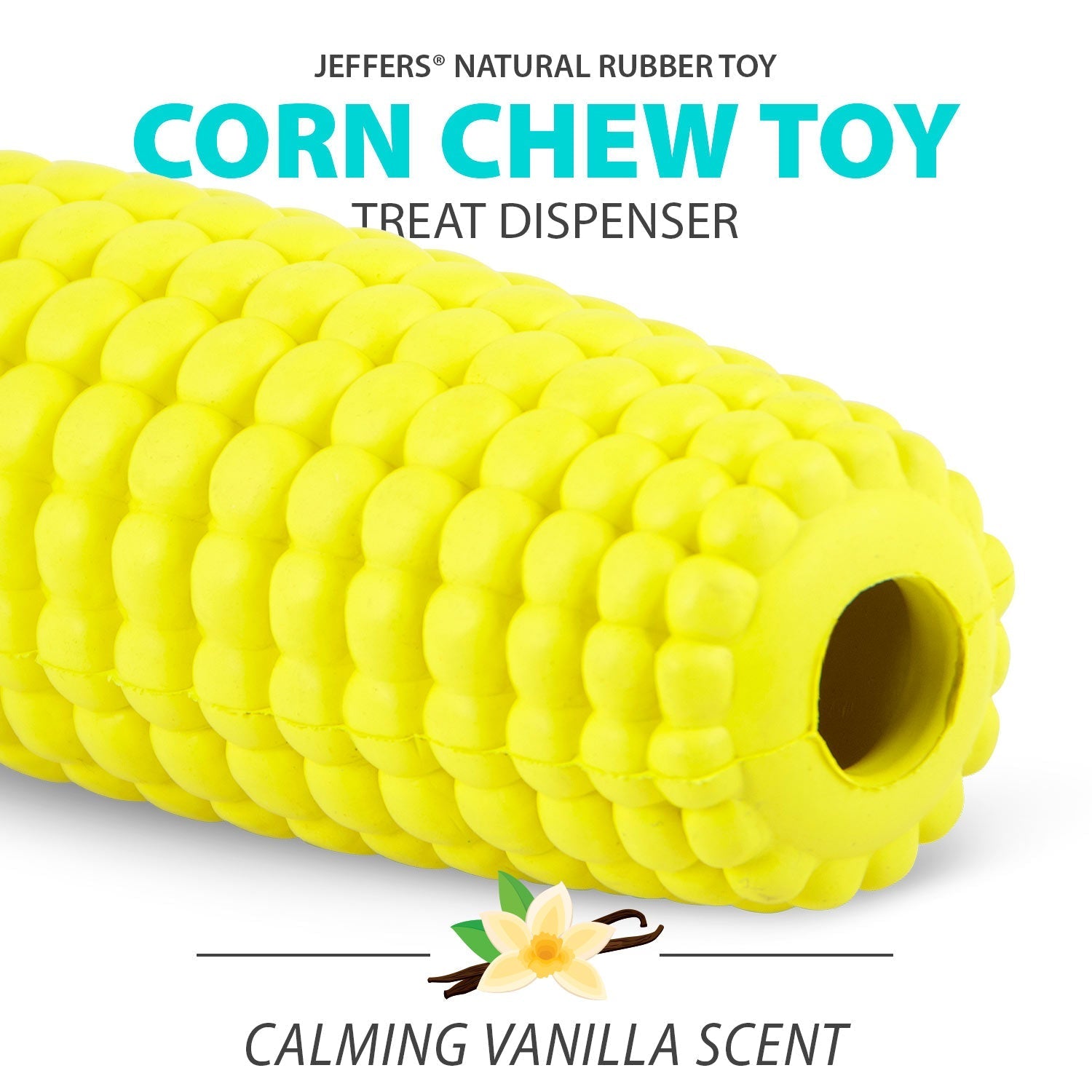 Corn Cob Natural Rubber Stuffable Treat Dispenser Dog Dental Chew Toy
