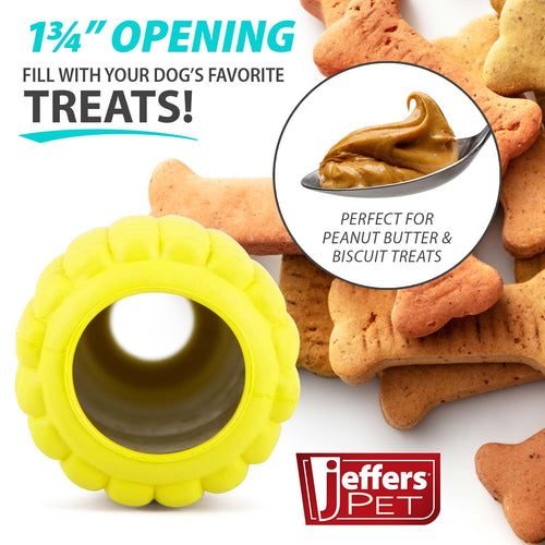 Corn Cob Natural Rubber Stuffable Treat Dispenser Dog Dental Chew Toy