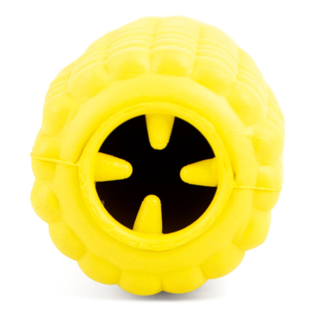 Corn Cob Natural Rubber Treat Dispensing Dog Chew Toy with Dental Benefits