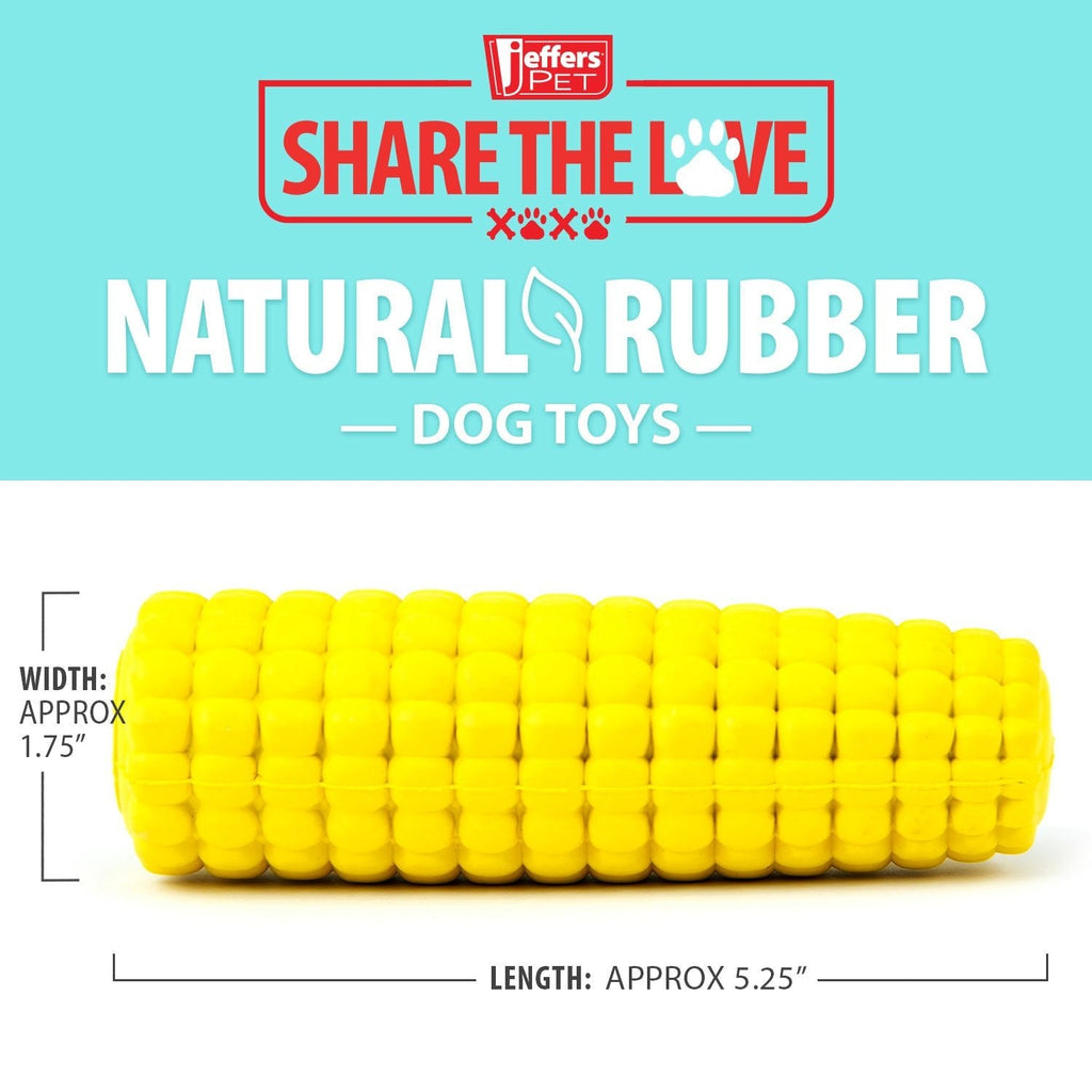 Corn Cob Natural Rubber Treat Dispensing Dog Chew Toy with Dental Benefits