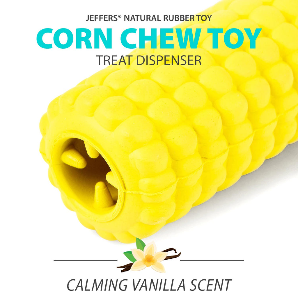 Corn Cob Natural Rubber Treat Dispensing Dog Chew Toy with Dental Benefits