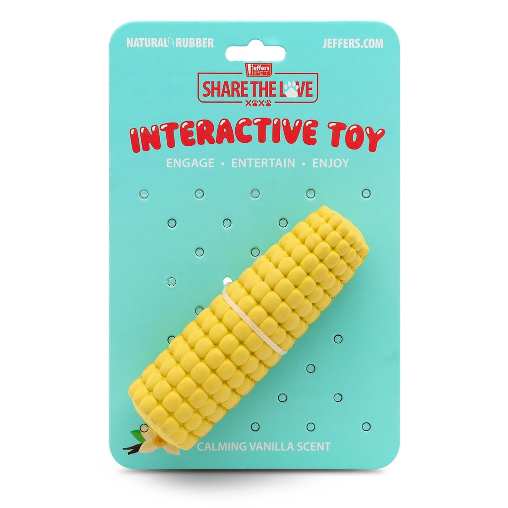 Corn Cob Natural Rubber Treat Dispensing Dog Chew Toy with Dental Benefits