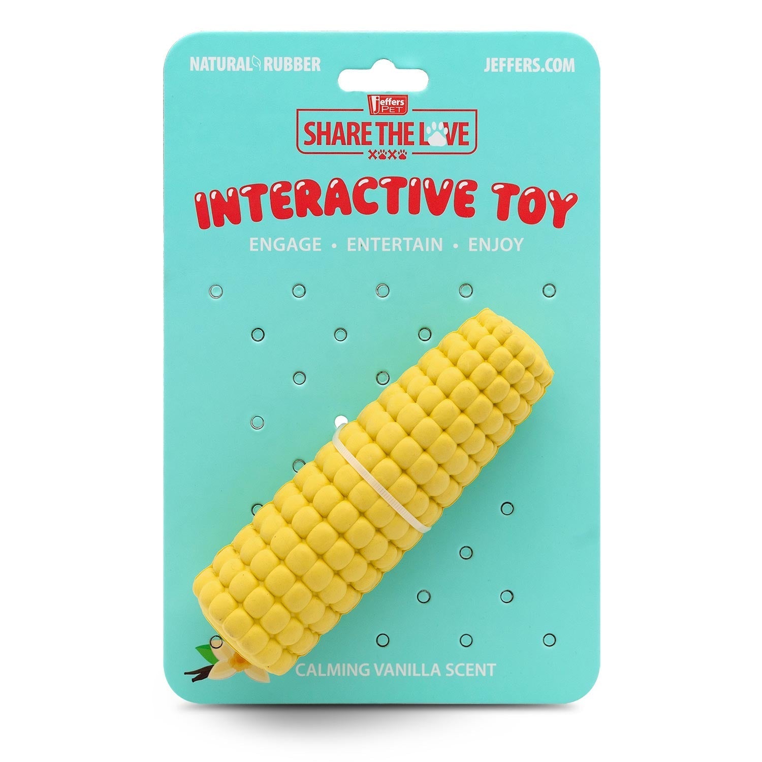 Corn Cob Natural Rubber Treat Dispensing Dog Chew Toy with Dental Benefits