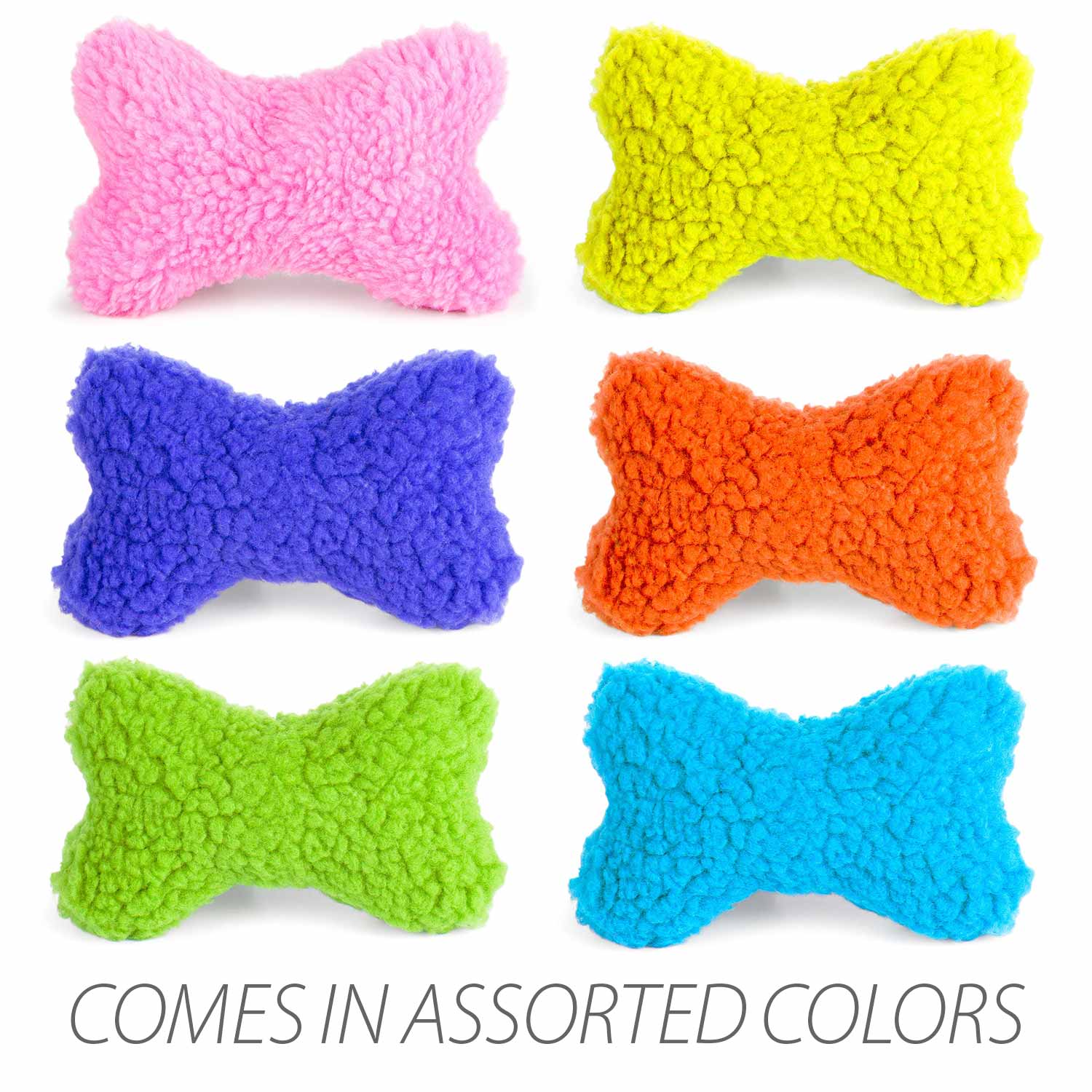 Fuzzy Shapes Dog Toys with Squeakers, Assorted Colors
