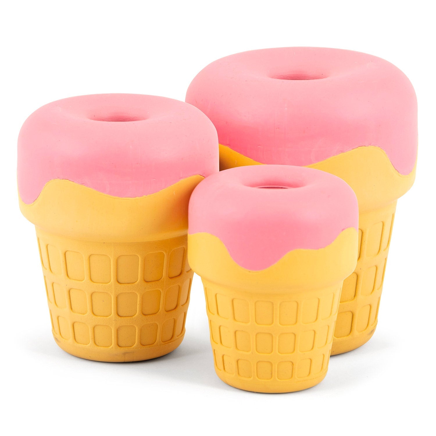 Ice Cream Cone Natural Rubber Stuffable Treat Dispensing Dental Dog Chew Toy