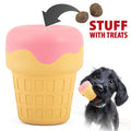 Ice Cream Cone Natural Rubber Stuffable Treat Dispensing Dental Dog Chew Toy