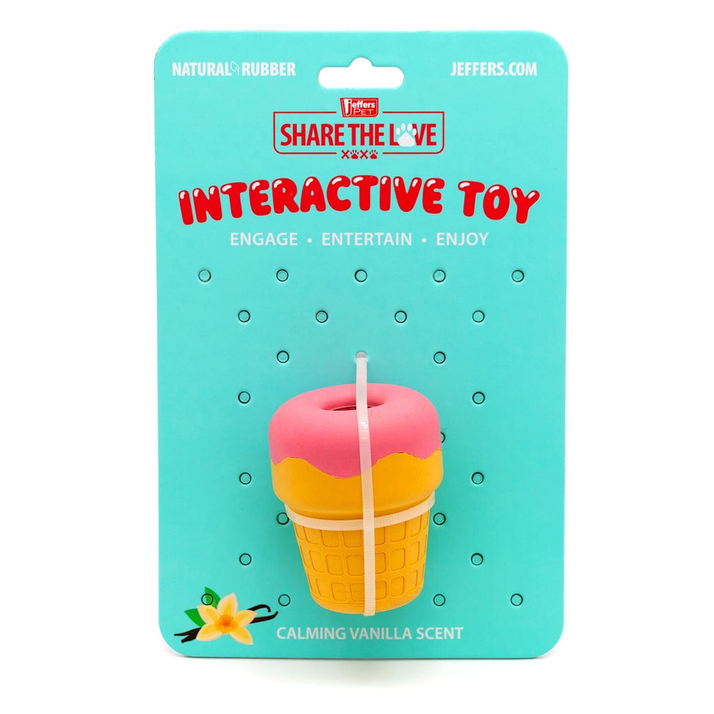 Ice Cream Cone Natural Rubber Stuffable Treat Dispensing Dental Dog Chew Toy