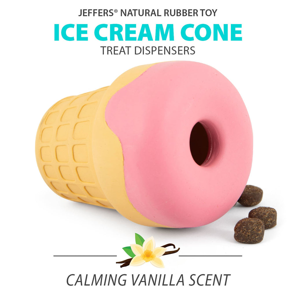 Ice Cream Cone Natural Rubber Stuffable Treat Dispensing Dental Dog Chew Toy