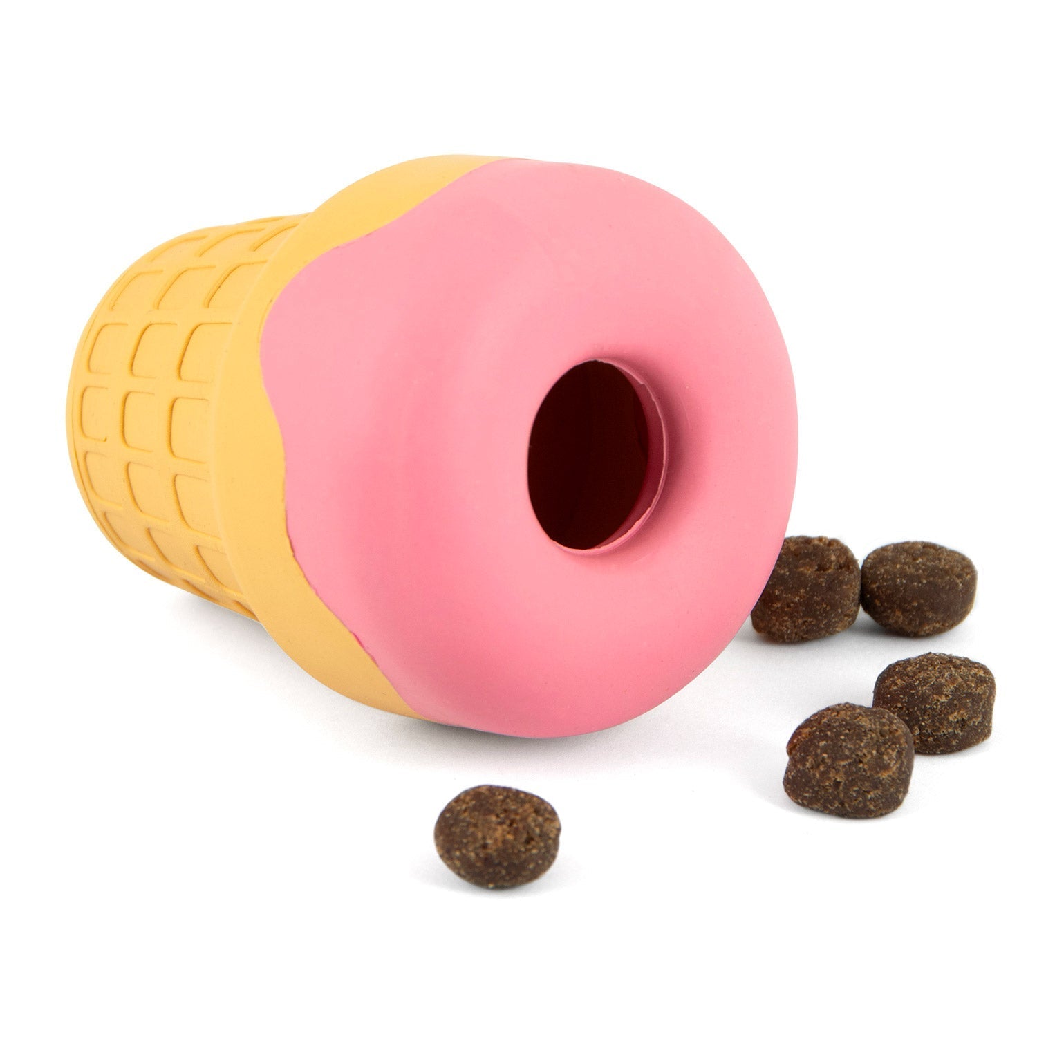Ice Cream Cone Natural Rubber Stuffable Treat Dispensing Dental Dog Chew Toy