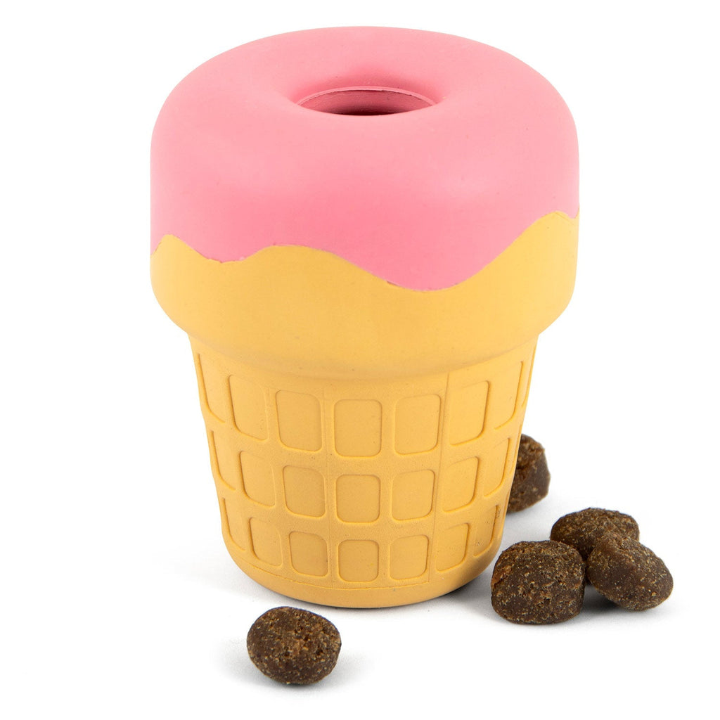 Ice Cream Cone Natural Rubber Stuffable Treat Dispensing Dental Dog Chew Toy