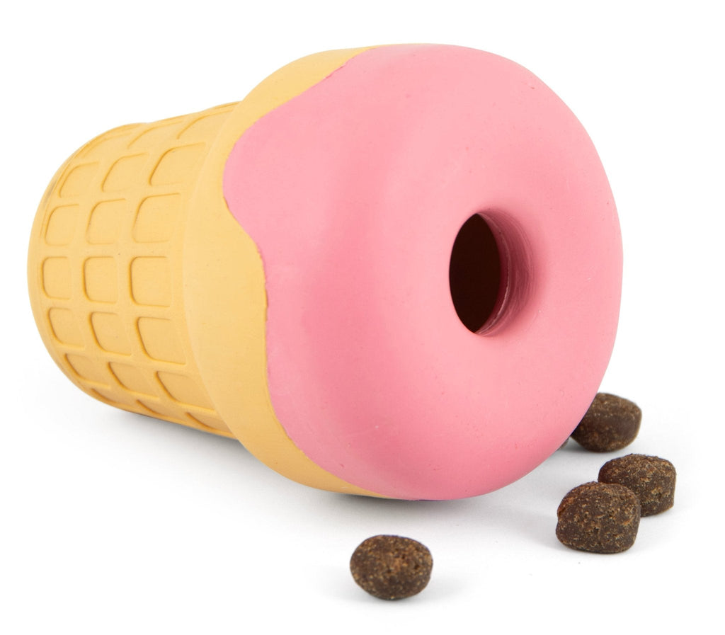 Ice Cream Cone Natural Rubber Stuffable Treat Dispensing Dental Dog Chew Toy