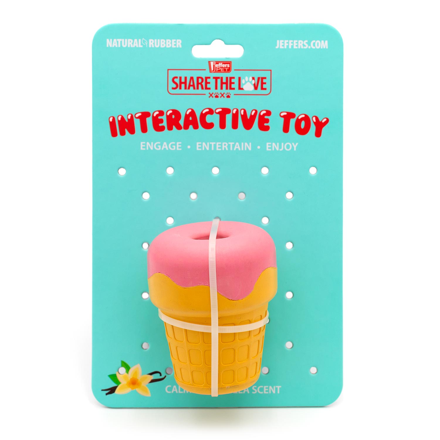 Ice Cream Cone Natural Rubber Stuffable Treat Dispensing Dental Dog Chew Toy