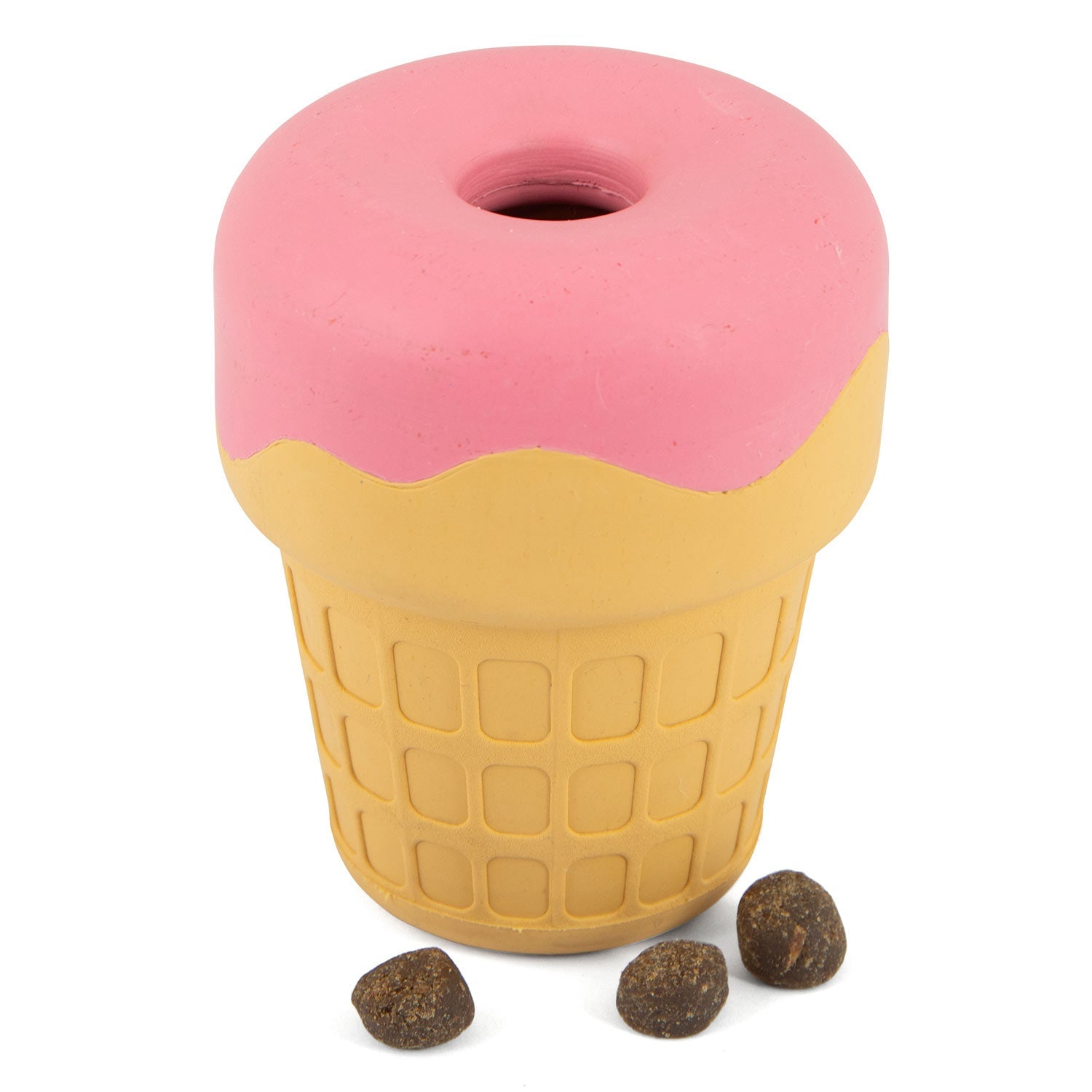 Ice Cream Cone Natural Rubber Stuffable Treat Dispensing Dental Dog Chew Toy