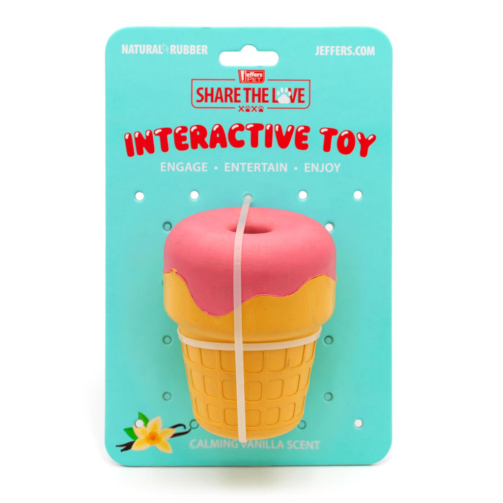 Ice Cream Cone Natural Rubber Stuffable Treat Dispensing Dental Dog Chew Toy