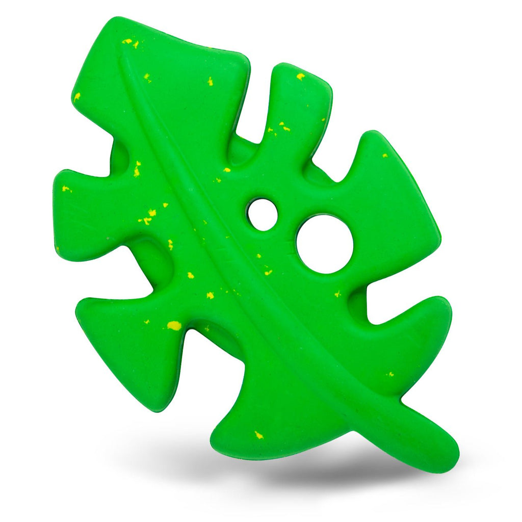 Leaf Shaped Natural Rubber Dog Chew Toy with Dental Benefits and Vanilla Scent for Medium Chewers