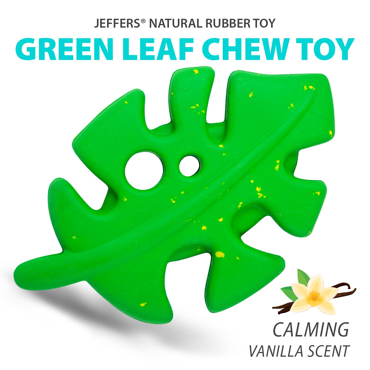 Leaf Shaped Natural Rubber Dog Chew Toy with Dental Benefits and Vanilla Scent for Medium Chewers