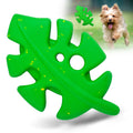 Leaf Shaped Natural Rubber Dog Chew Toy with Dental Benefits and Vanilla Scent for Medium Chewers