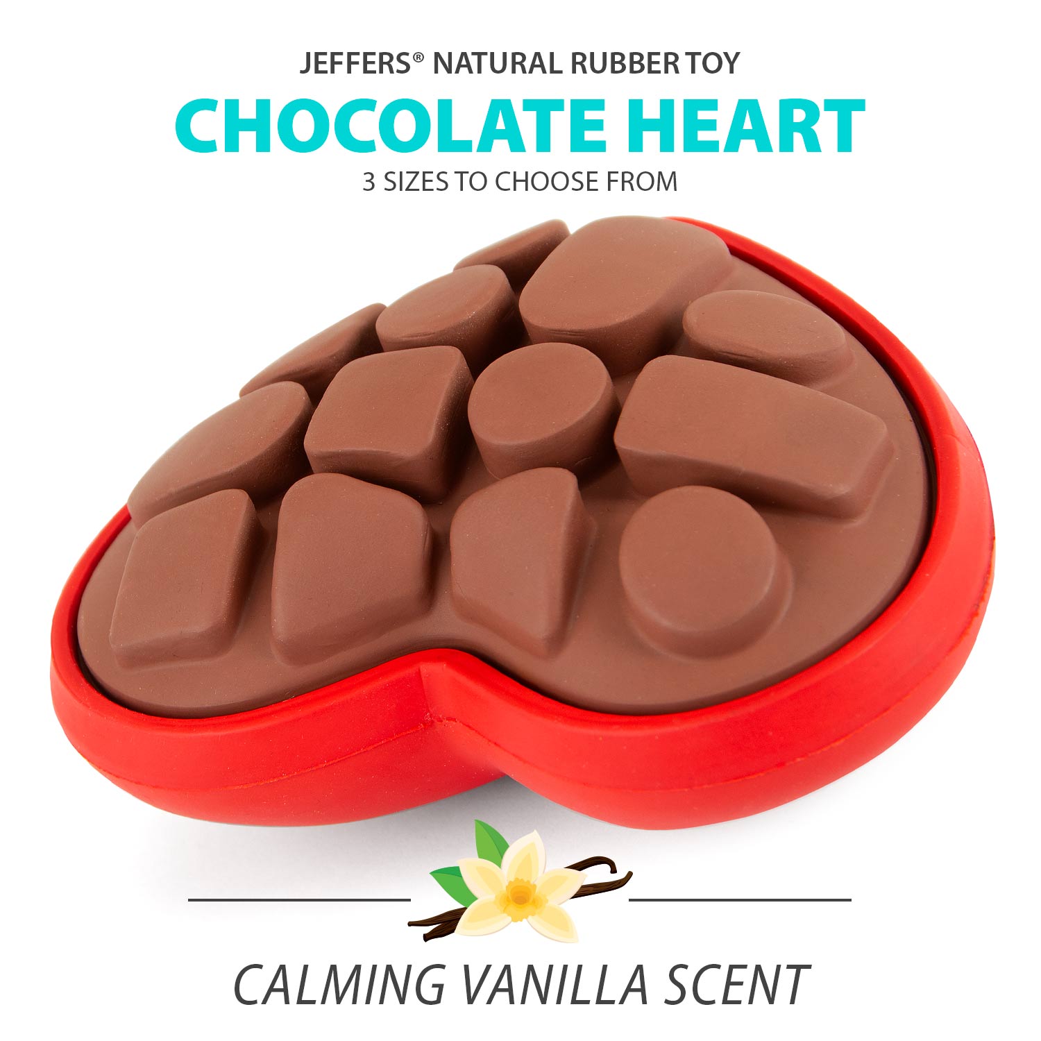 Natural Rubber Box of Chocolates Dog Chew Toy for Medium-Chewers