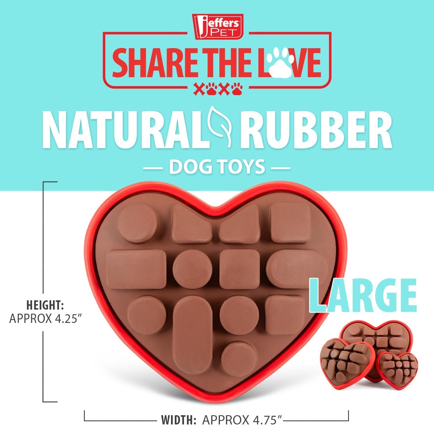 Natural Rubber Box of Chocolates Dog Chew Toy for Medium-Chewers