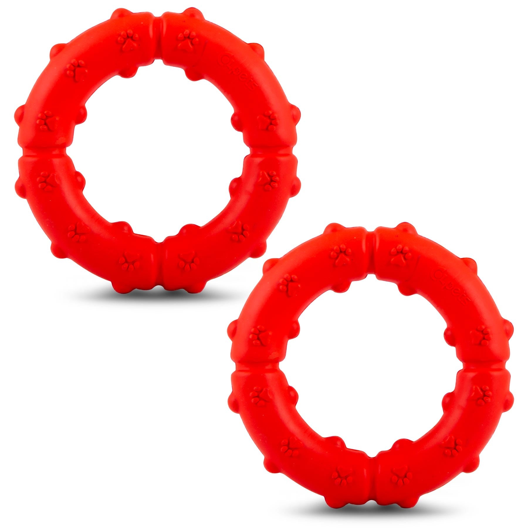 Paw Ring Tugger Dog Chew Toy – Natural Rubber Dental & Fetch Toy