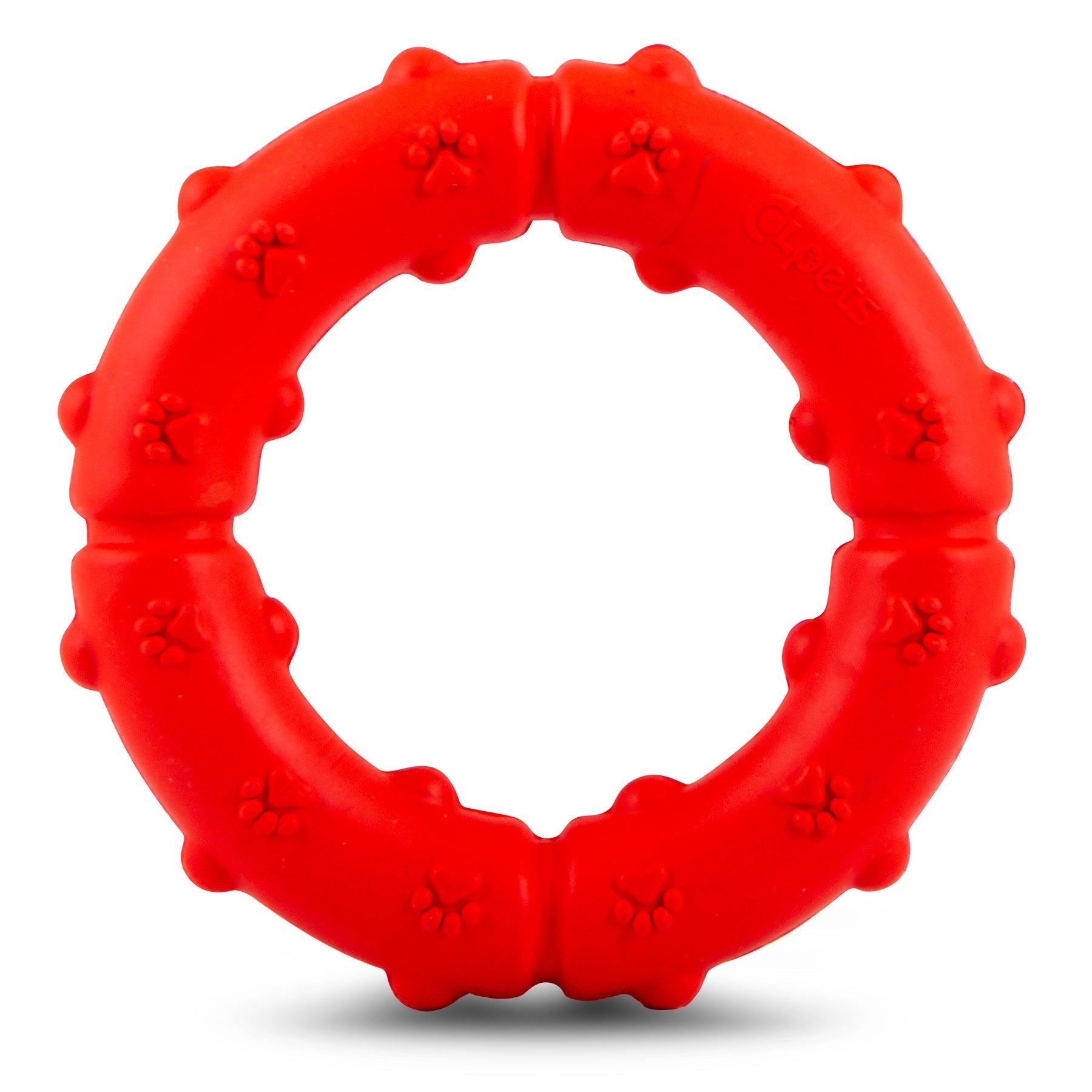 Paw Ring Tugger Dog Chew Toy – Natural Rubber Dental & Fetch Toy