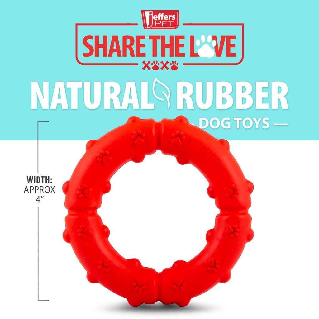 Paw Ring Tugger Dog Chew Toy – Natural Rubber Dental & Fetch Toy