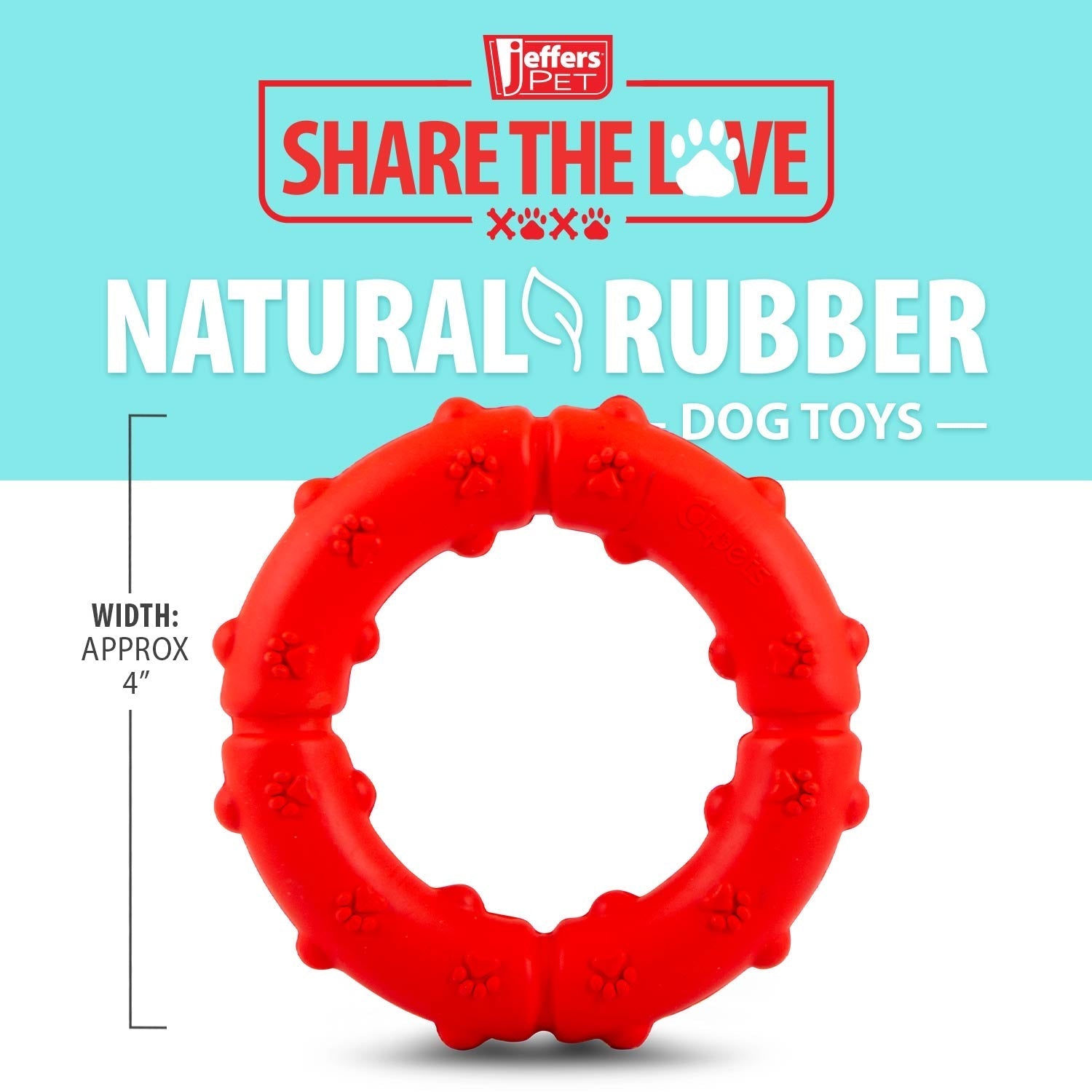 Paw Ring Tugger Dog Chew Toy – Natural Rubber Dental & Fetch Toy