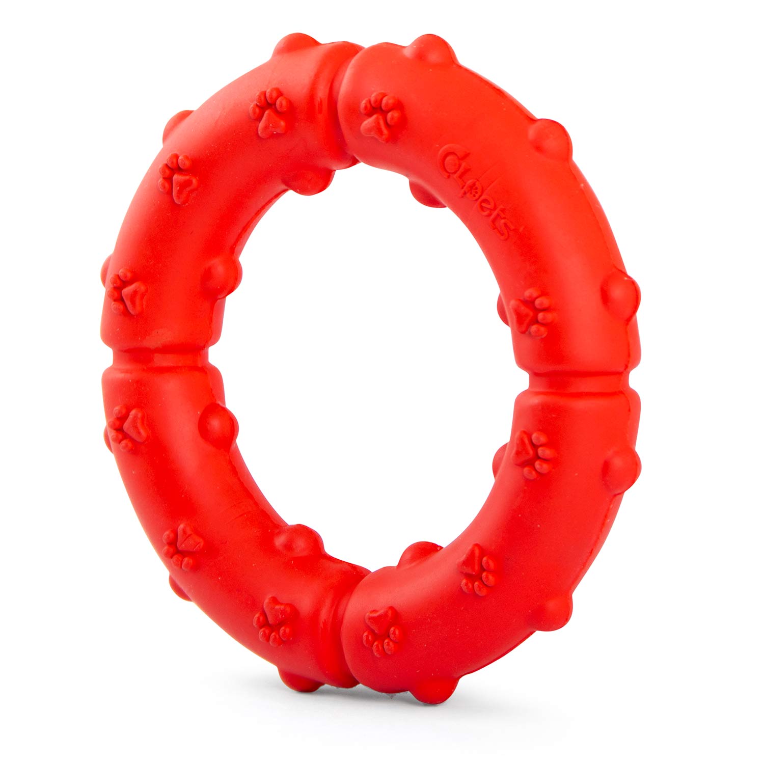 Paw Ring Tugger Dog Chew Toy – Natural Rubber Dental & Fetch Toy