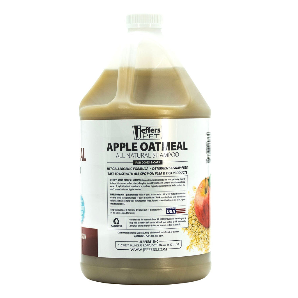 Apple Oatmeal All-Natural Hypoallergenic Dry Skin Shampoo for Dogs and Cats