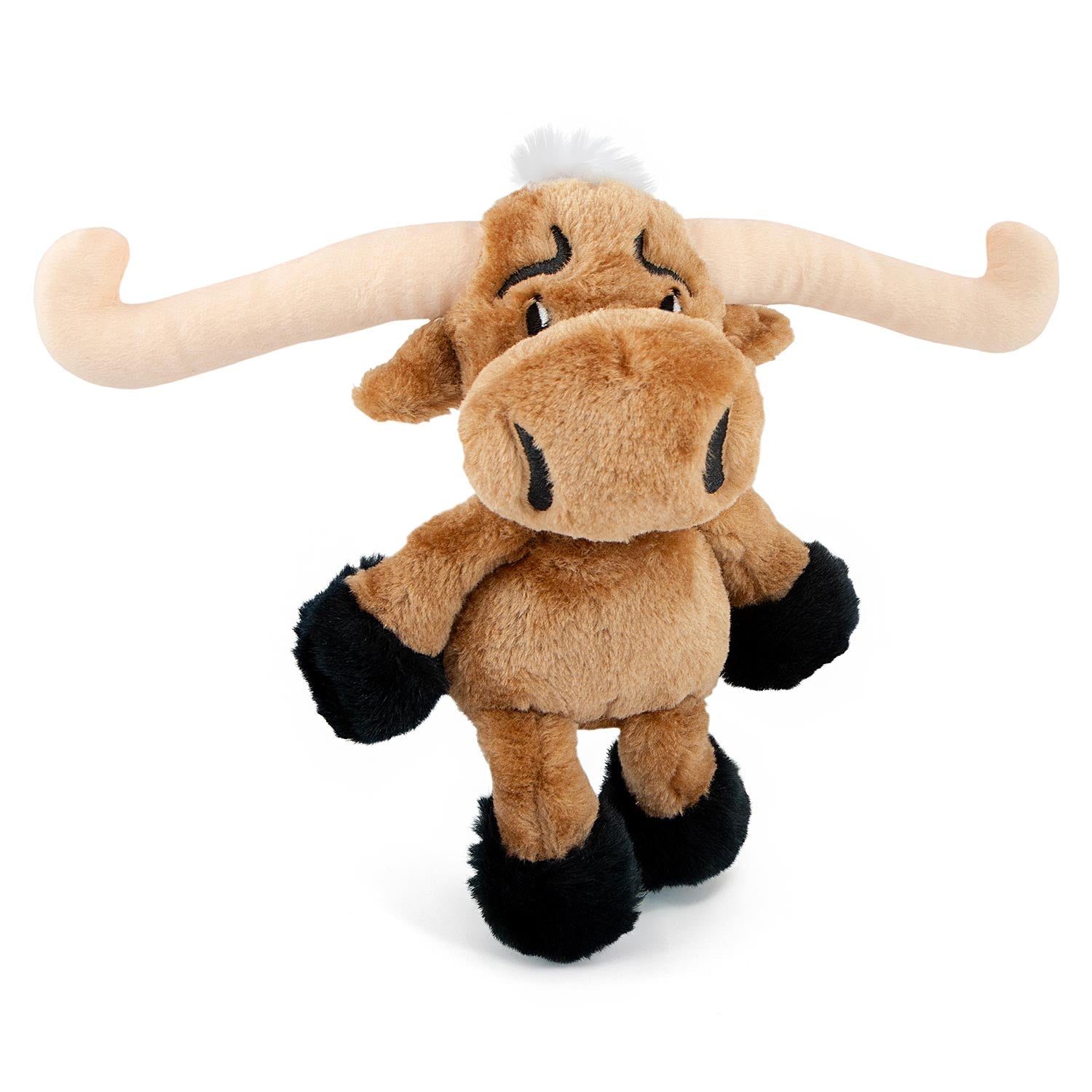 Plush Longhorn Steer Squeaker Dog Toy, 8"