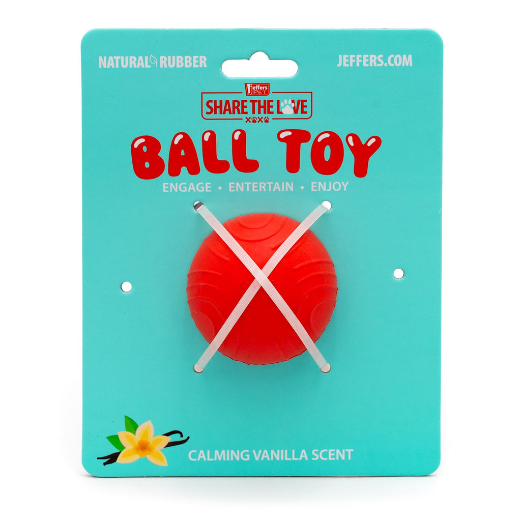 Red Bouncing Ball with Waves Natural Rubber Dental Dog Chew Toy for Energetic Play