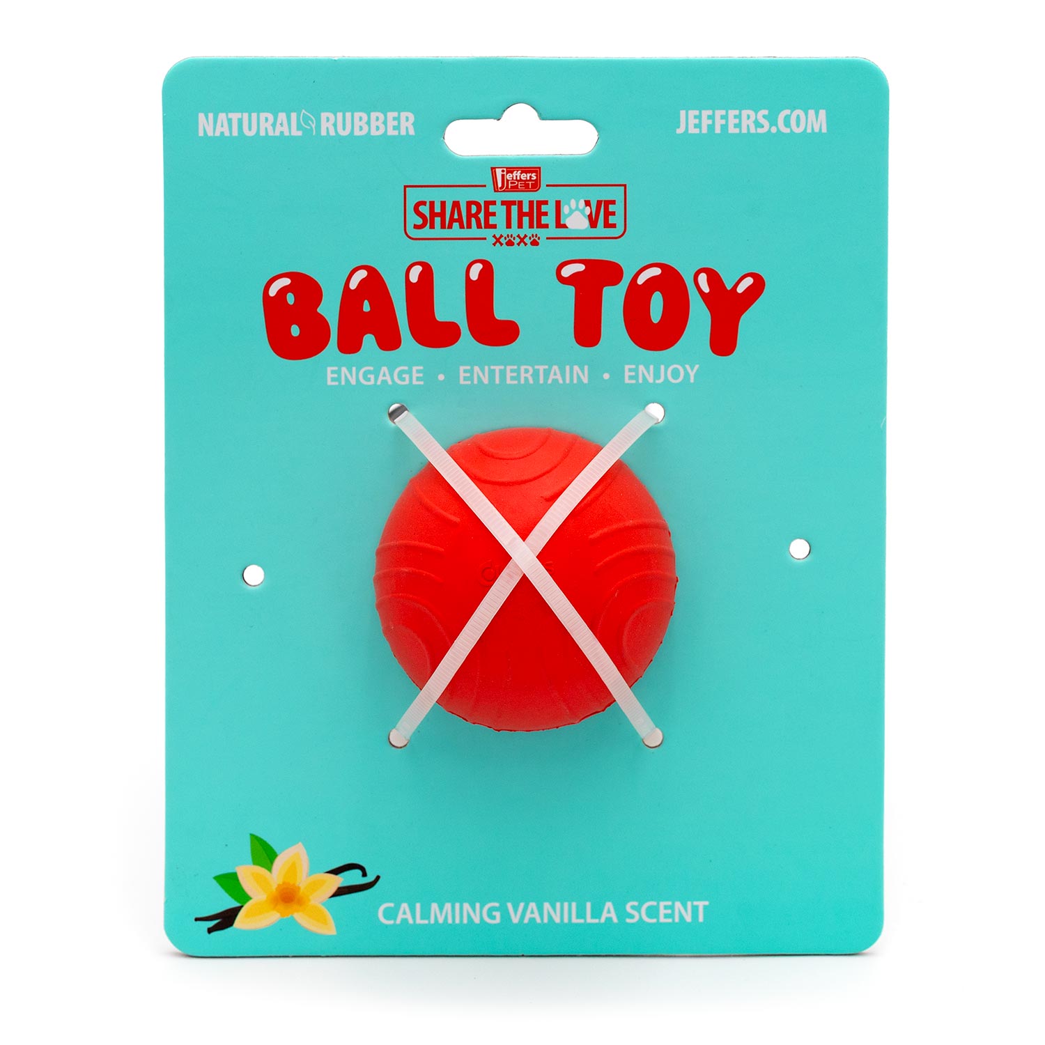 Red Bouncing Ball with Waves Natural Rubber Dental Dog Chew Toy for Energetic Play