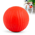 Red Bouncing Ball with Waves Natural Rubber Dental Dog Chew Toy for Energetic Play