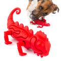 Red Chameleon Natural Eco-Friendly Rubber Dental Dog Chew Toy for Medium Chewers