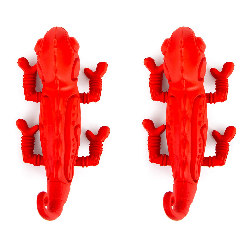 Red Chameleon Natural Eco-Friendly Rubber Dental Dog Chew Toy for Medium Chewers