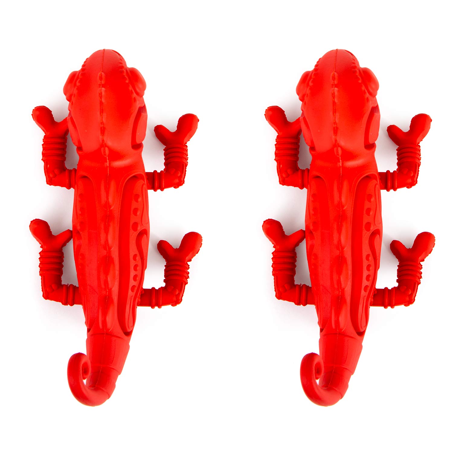 Red Chameleon Natural Eco-Friendly Rubber Dental Dog Chew Toy for Medium Chewers