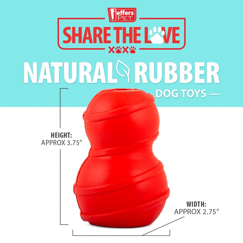 Red Classic Stuffable Fetch & Chew Natural Rubber Treat Dispensing Dental Dog Toy