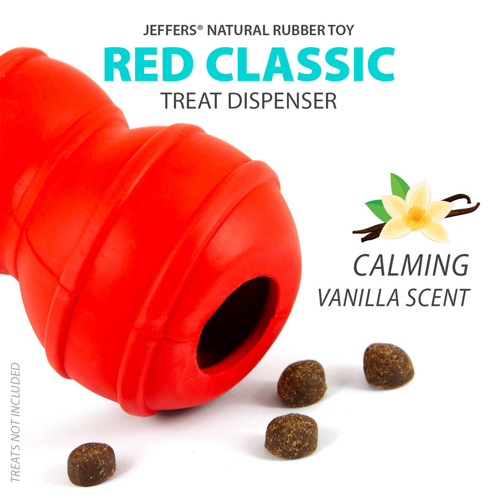 Red Classic Stuffable Fetch & Chew Natural Rubber Treat Dispensing Dental Dog Toy