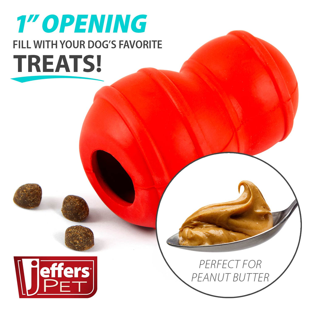 Red Classic Stuffable Fetch & Chew Natural Rubber Treat Dispensing Dental Dog Toy