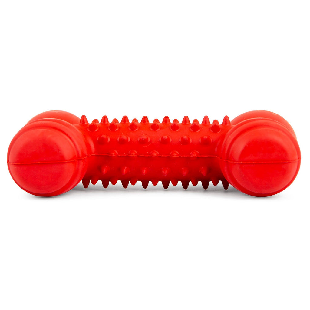 Red Dental Bone Natural Rubber Dog Chew Toy for Healthy Teeth and Gums