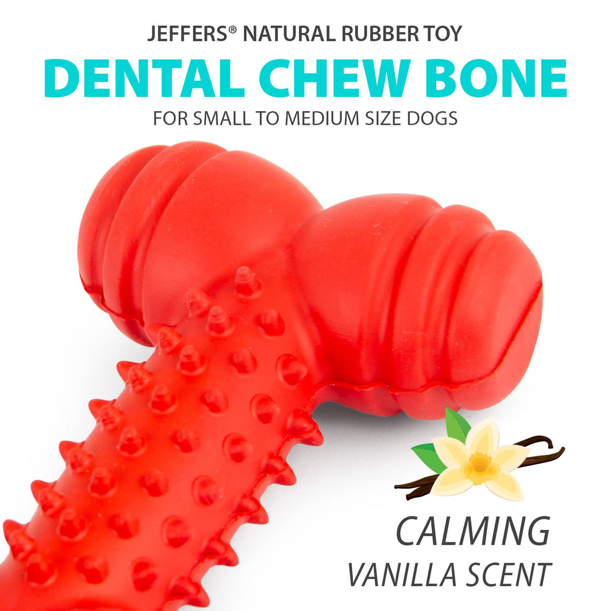 Red Dental Bone Natural Rubber Dog Chew Toy for Healthy Teeth and Gums