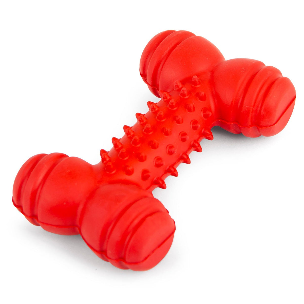 Red Dental Bone Natural Rubber Dog Chew Toy for Healthy Teeth and Gums