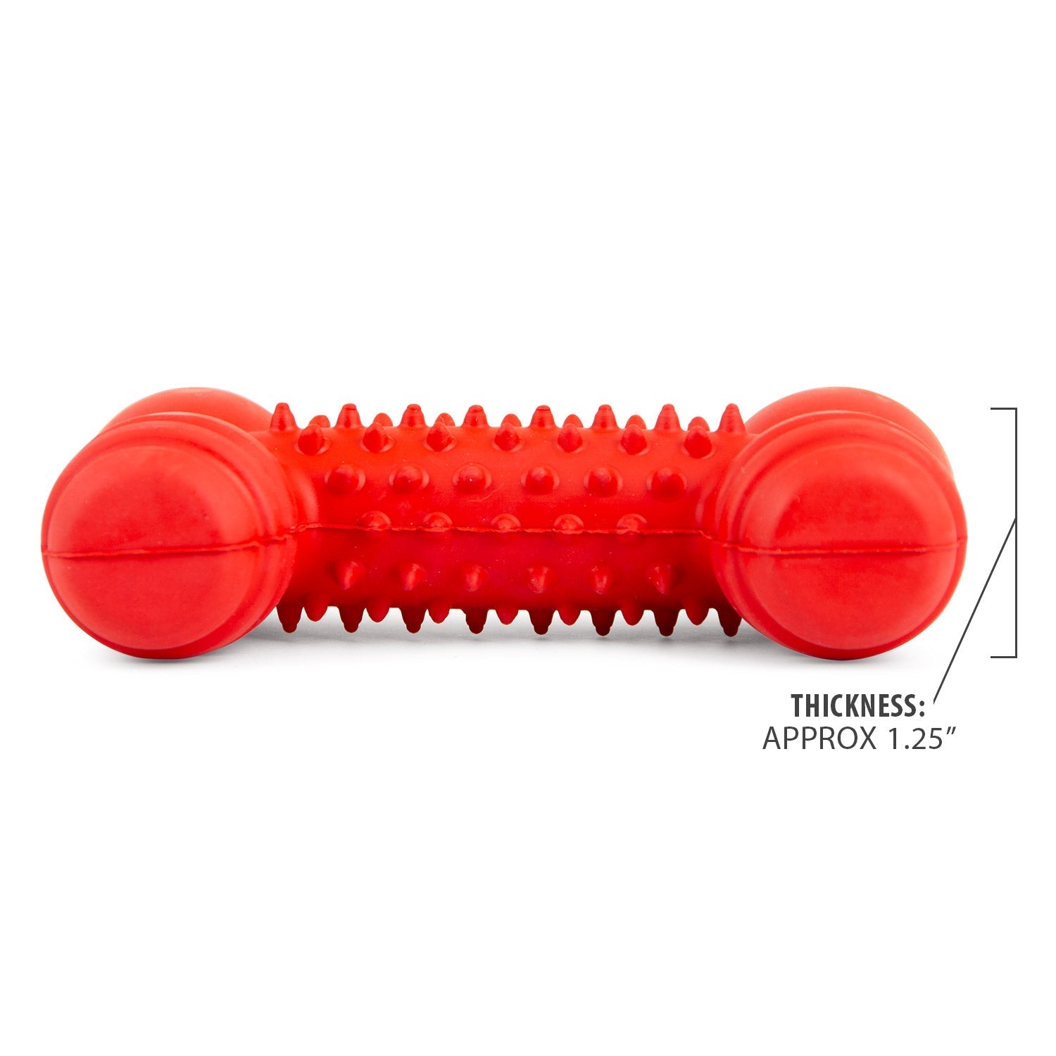 Red Dental Bone Natural Rubber Dog Chew Toy for Healthy Teeth and Gums