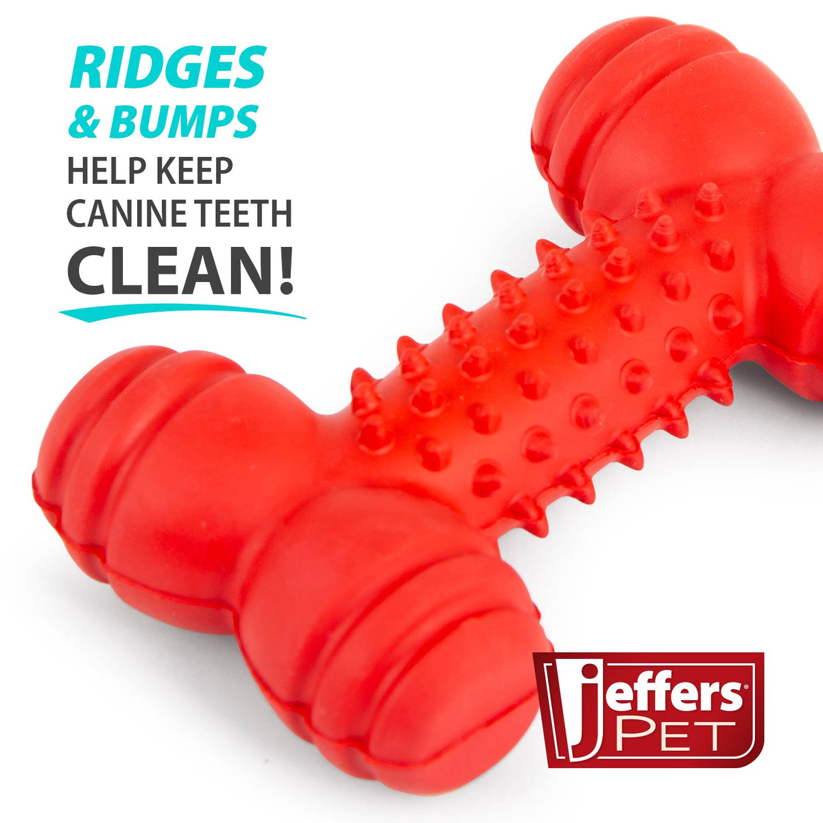 Red Dental Bone Natural Rubber Dog Chew Toy for Healthy Teeth and Gums