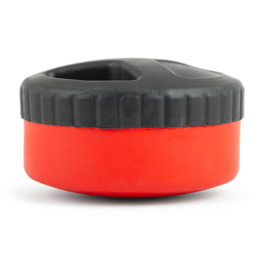 Jeffers Red Hockey Puck Natural Rubber Treat Dispensing Dental Dog Chew Toy