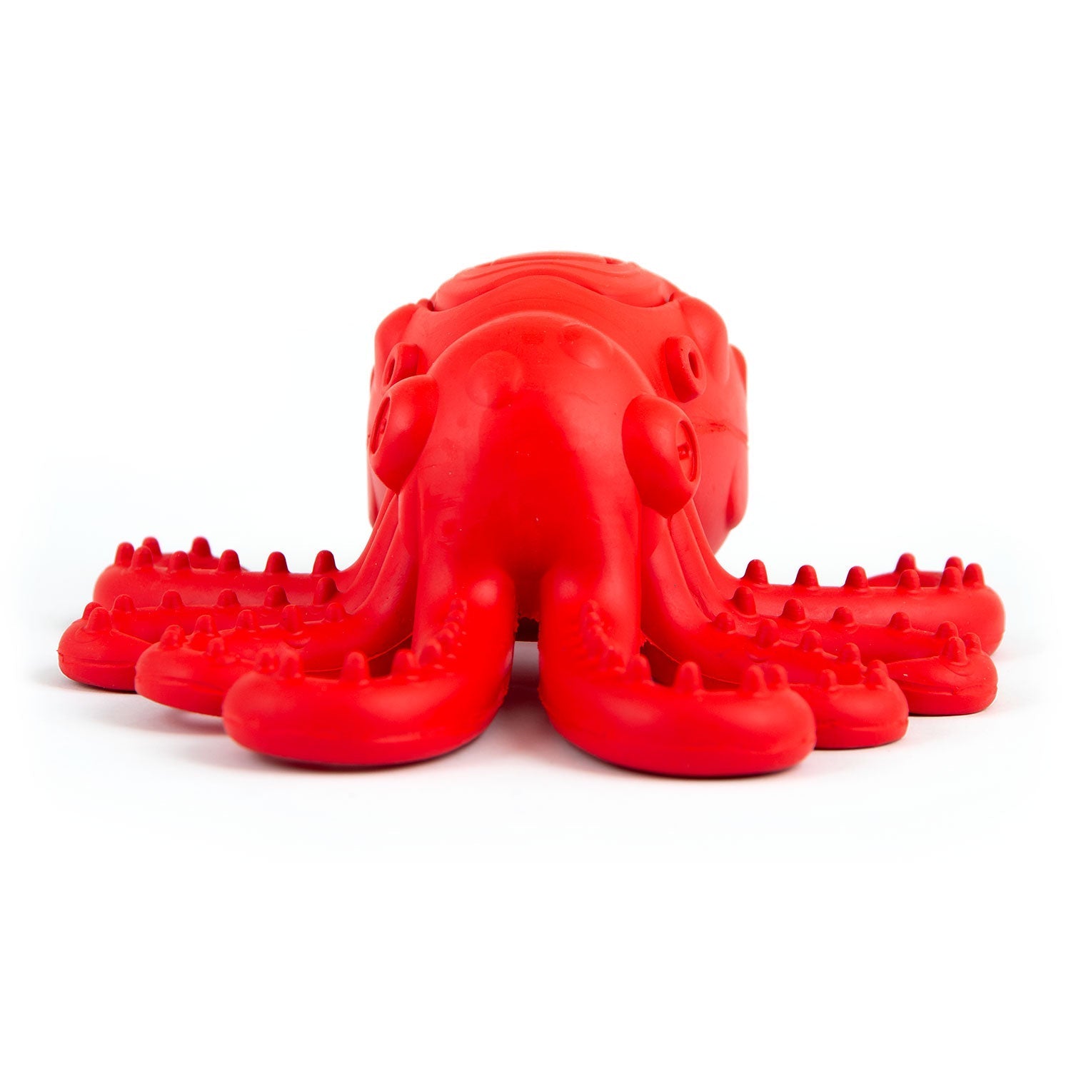 Red Octopus Natural Rubber Treat Dispensing Dental Dog Chew Toy