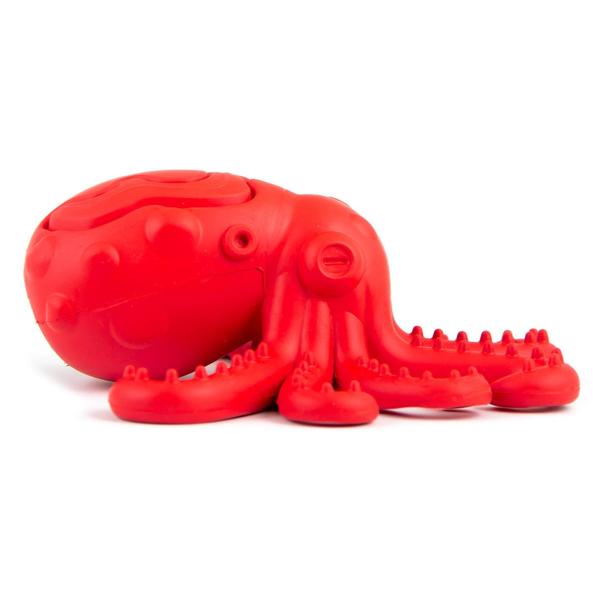 Red Octopus Natural Rubber Treat Dispensing Dental Dog Chew Toy